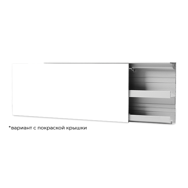 Плинтус скрытый с кабель-каналом и крышкой Ликорн серебристый (60,5*15*3000мм) - фото 5 - id-p196833113
