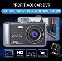 Автомобильный видеорегистратор с двумя камерами Profit A60, Full HD 1920х1080 (30 к/с)