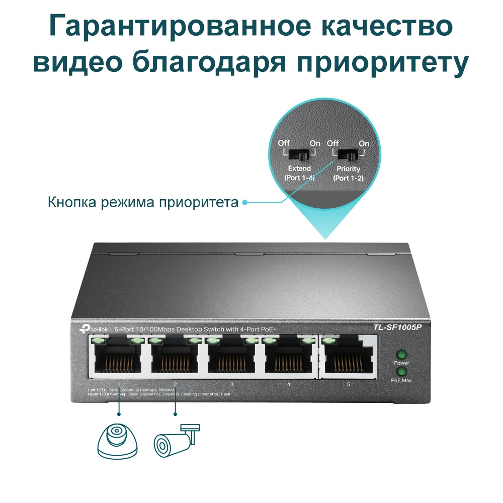 Коммутатор TP-Link TL-SF1005P - фото 8 - id-p196843415