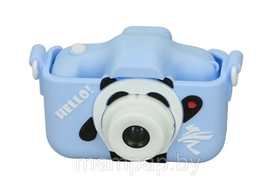 Детский фотоаппарат ПАНДА голубой цвет + селфи камера + встроенная память - фото 3 - id-p196844538