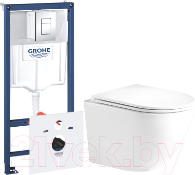 Унитаз подвесной с инсталляцией WeltWasser Merzbach 004 MT-WT + 38775001