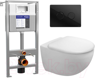 Унитаз подвесной с инсталляцией Duravit Architec Rimless 45720900A1 + 50Z/А63476 + P-BU-ACN-CIR-PN/Bl/Gl
