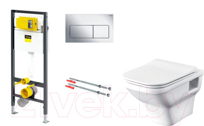 Унитаз подвесной с инсталляцией Santek Лайн 1WH501574 + 792824