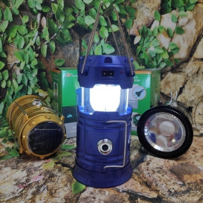 Универсальный складной кемпинговый фонарь 6 LED Solar Camping Lamp JH 5800T с солнечной панелью Синий - фото 1 - id-p134754180