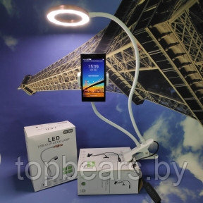 Кольцевая лампа (для селфи, мобильной фото/видео съемки), штатив Professional Live Stream, 3 режима Белый, фото 1