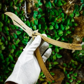 Игрушка - модель деревянная: перочинный нож Бабочка. Складной Натуральное дерево