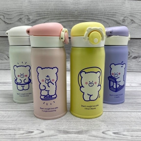 Термокружка Веселый фитнес Мишка Funny Fitness Bear, 350 мл Упс Весы (розовая) - фото 1 - id-p135501567