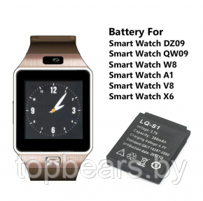 Аккумуляторная батарея LQ-S1 для умных часов Smart Watch, 380 mAh - фото 1 - id-p179882043