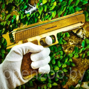 Игрушка - модель деревянная: Деревянный пистолет резинкострел. Модель М9 многозарядная - фото 1 - id-p160887938