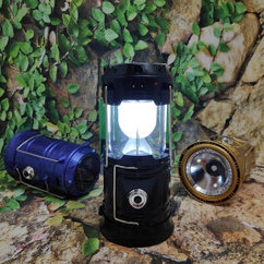 Универсальный складной кемпинговый фонарь 6 LED Solar Camping Lamp JH  5800T с солнечной панелью Черный