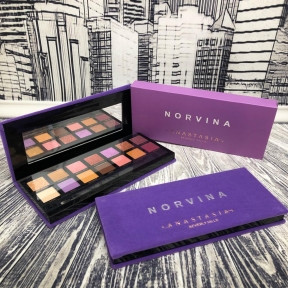 Палетка теней с зеркалом Anastasia Beverly Hills NORVINA, 14 оттенков  кисть