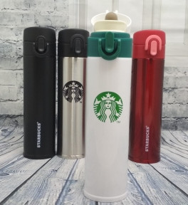 Термос Thermos Starbucks Stainless Steel Flaks, 380 мл. Распродажа Белый с зеленым логотипом - фото 1 - id-p110370032