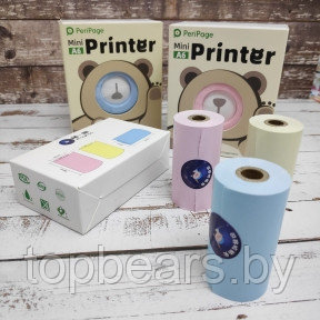 Термобумага цветная для принтера Printer PeriPage mini A6, 3 шт. (5.6см х 6м), фото 1