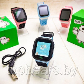 Детские GPS часы (умные часы) Smart Baby Watch Q528 Черные с голубым