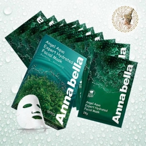 Тканевая маска с морскими водорослями для всех типов кожи Annabella Angel Aqua Expert Hydrated Facial Mask - фото 1 - id-p110370048