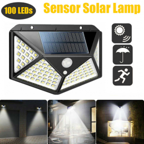 Фонарь с датчиком движения на солнечной батарее 100 LED Solar Interaction Wall Lamp - фото 1 - id-p133998721