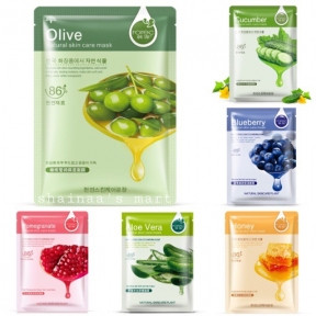 Тканевая маска для лица ROREC серии Natural Skin Care Mask Bioaqua, 30 гр ROREC Olive Natural Skin Care Mask - фото 1 - id-p110370068