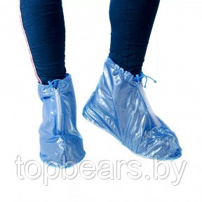 Защитные чехлы (дождевики, пончи) для обуви от дождя и грязи с подошвой цветные р-р 41-42 (XL) Синие, фото 1