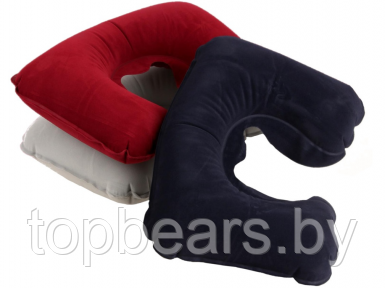 Подушка надувная под голову для путешествий Travel Selectionмаска для сна Бордовая - фото 1 - id-p179743789
