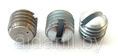 Винт установочный стопорный с прямым шлицем и плоским концом DIN 551 - фото 1 - id-p1845382
