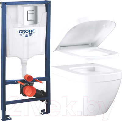 Унитаз подвесной с инсталляцией GROHE Euro 39206000 + 39330001 + 38772001