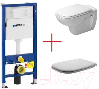 Унитаз подвесной с инсталляцией Duravit Set D-Code Rimmless 45700900A1 + 458103001