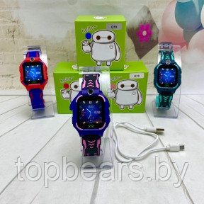 Детские умные часы Smart Baby Watch  Q19 Фиолетовые с черным ремешком