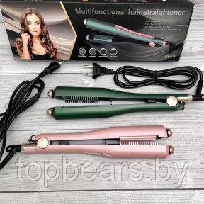 Многофункциональный 4в1 Гофре- выпрямитель для волос Multifunctional Hair Straightener LSM-635 Розовый