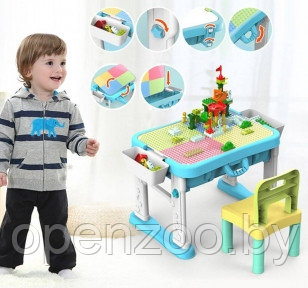 Развивающий стол со стульчиком Spring Flower 6 in 1 Building Blocks