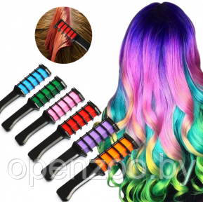 Мелки для окрашивания волос Hair Color Comb, 6 цветов в форме расчески - фото 1 - id-p156193339