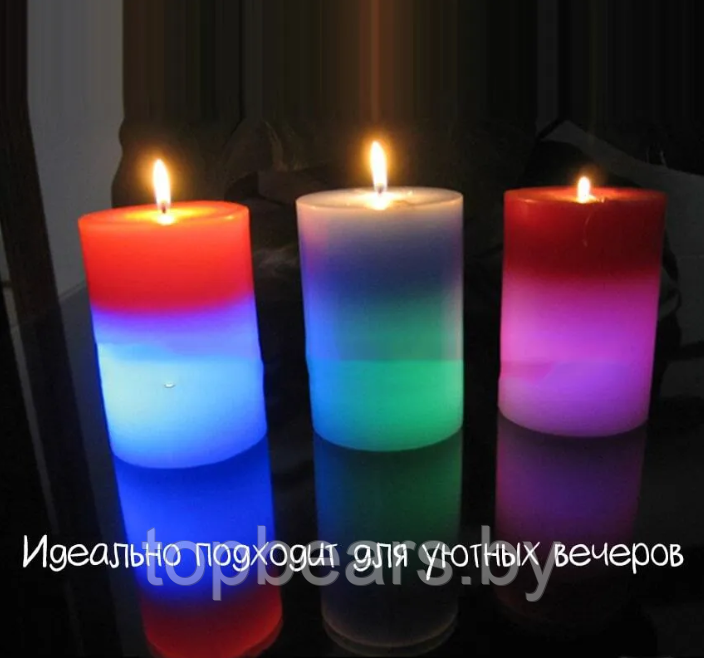 Магическая восковая свеча Candled Magic 7 Led меняющая цвет (на светодиодах) - фото 8 - id-p179743321