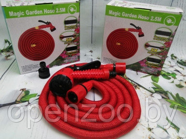 Шланг саморасширяемый садовый для воды Magic Garden Hose (2.8m - 13.5m) NEW ОРИГИНАЛ с пулевизатором  Красный