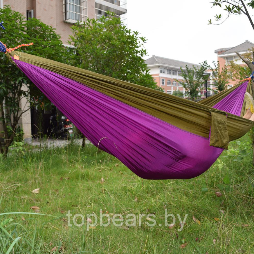 Гамак подвесной двухместный Hammock Swing Ультралёгкий и сверхпрочный (Крепления в комплекте) 270х140 см Цвет: - фото 3 - id-p187110429