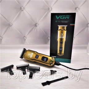 Триммер для стрижки волос, ухода за бородой и окантовкой VGR V-927 VOYAGER 4 насадки, LCD-дисплей - фото 1 - id-p187110445