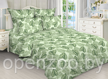 Постельное белье, бязь Комплект двух спальный (175215 см 180215 см 7070-см -2 шт) Тропикана Зеленый Живые