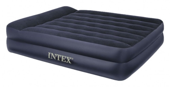 Надувная кровать Pillow Rest Raised Bed 152х203х42см с подголовником, встроенный насос 220V - фото 1 - id-p93847171