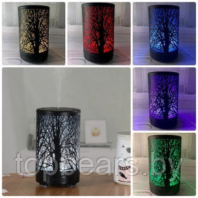 Металлический ультразвуковой увлажнитель Iron Art Led Color Lamp (Аромадиффузор светодиодный) Черный Сказочный