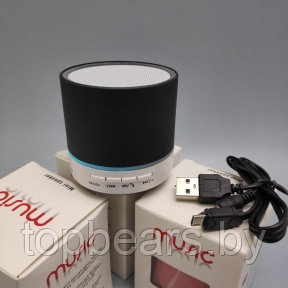 Портативная Bluetooth колонка со светодиодной подсветкой Mini speaker (TF-card, FM-radio)  Черная, фото 1