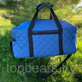 Дорожная сумка для путешествия / экокожа (50х23х23см ) Плечевой ремень Синяя