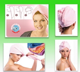 Тюрбан полотенце для сушки волос Hair Wrap - фото 1 - id-p93845029