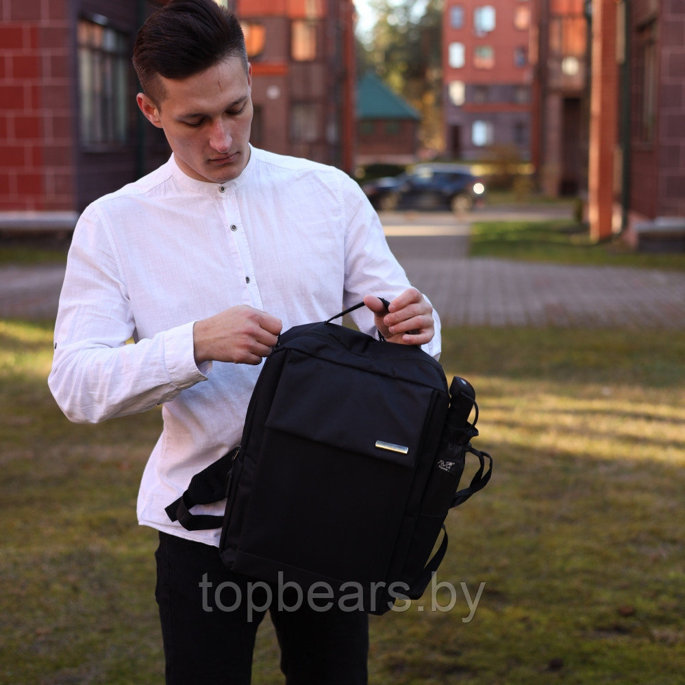 Городской рюкзак Кембридж с USB и отделением для ноутбука до 14.5 Черный - фото 9 - id-p181796977