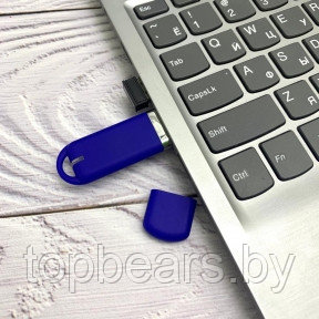 USB накопитель (флешка) Shape с покрытием софт тач, 16 Гб Синяя
