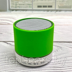 Портативная Bluetooth колонка со светодиодной подсветкой Mini speaker (TF-card, FM-radio) Зеленая - фото 1 - id-p182116016