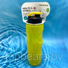 Анатомическая бутылка с клапаном Healih Fitness для воды и других напитков, 700 мл. Сито в комплекте, фото 1