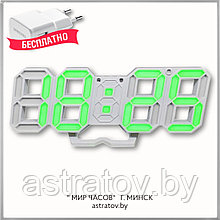 Часы НАСТОЛЬНЫЕ электронные интерьерные  230*25*80 мм Зеленый