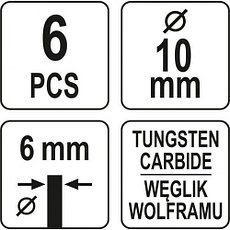 Шарошки металлические PREMIUM (набор 6шт.) для обработки металла "Yato" YT-61729, фото 3