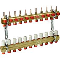 Коллектор теплого пола с топметрами и регулирующими клапанами на 11 контуров GIACOMINI R553KY071