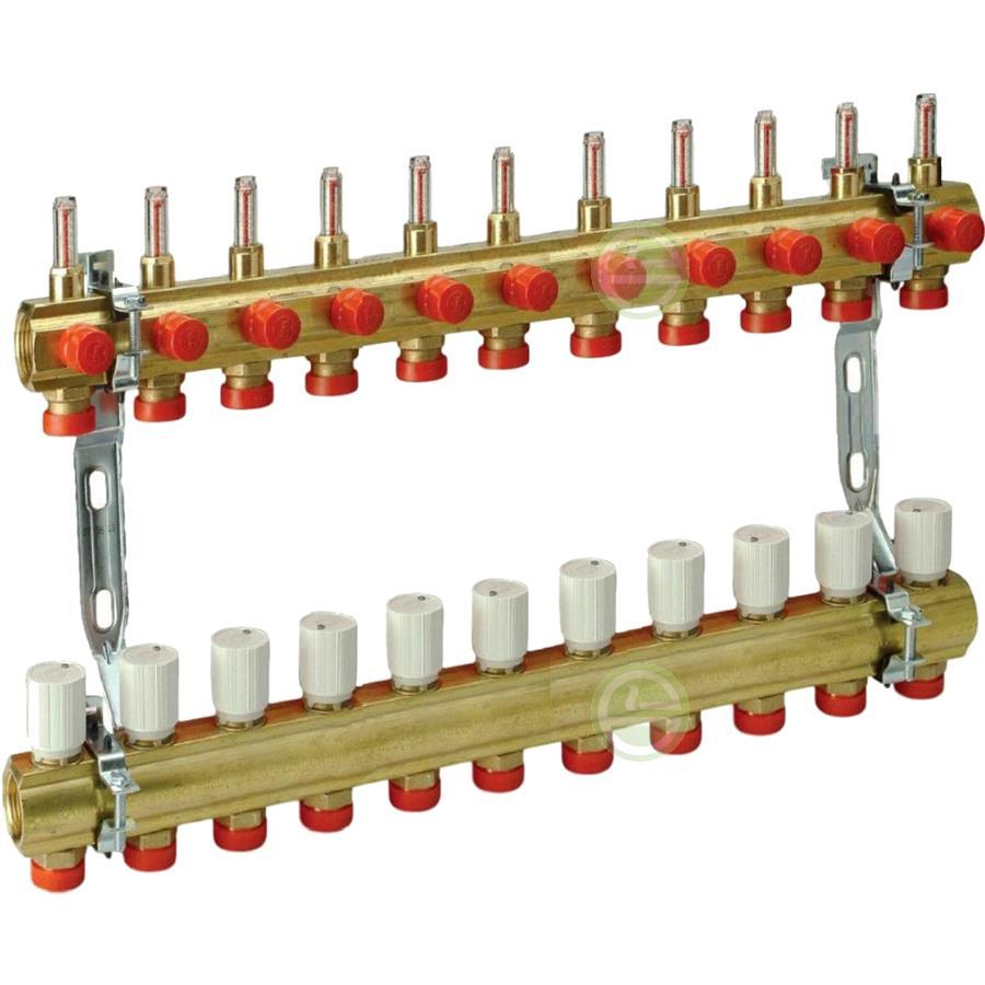 Коллектор теплого пола с топметрами и регулирующими клапанами на 11 контуров GIACOMINI R553KY071 - фото 1 - id-p196881975