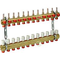 Коллектор теплого пола с топметрами и регулирующими клапанами на 12 контуров GIACOMINI R553KY072