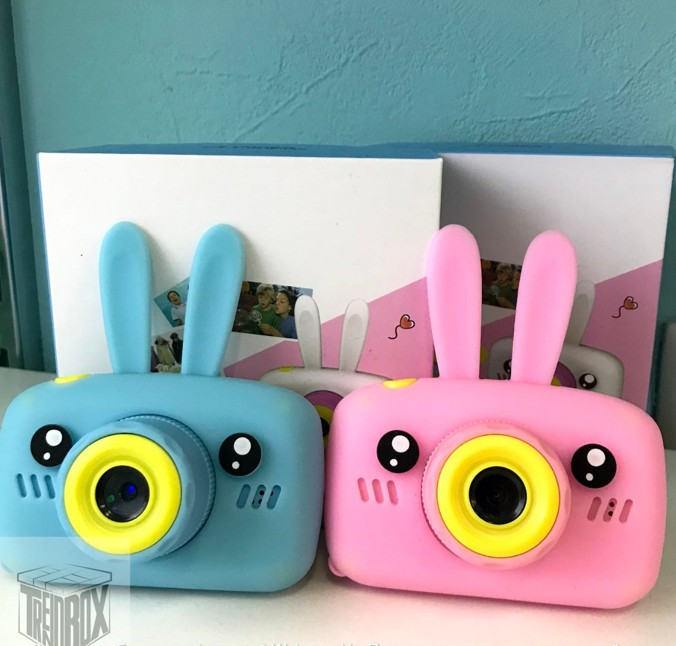 Детский фотоаппарат Зайчик с ушками Zup Childrens Fun Camera с играми. Розовый